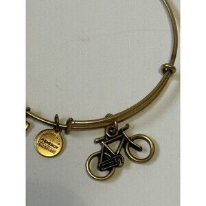 Alex and Ani Gold Bracelet Adjustable Bicycle Bike Charm Bracelet Bangle Stack